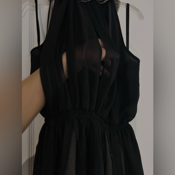 Neiman Marcus Robert Rodriguez Target Lace Ruffle Black Peplum Blouse Shirt - Picture 5 of 15